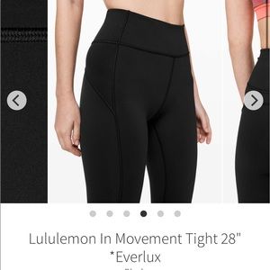 ****SOLD****BNWT Lululemon in movement 28” size 4